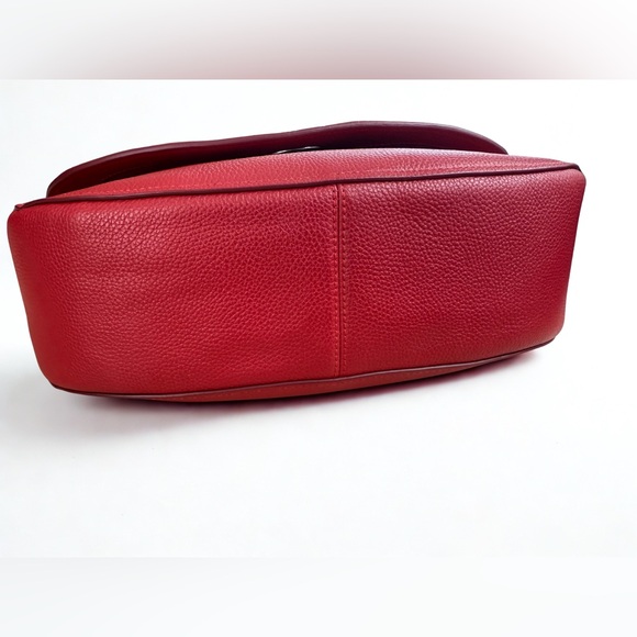 COACH Red Pebble Leather Turnlock Hobo Bag – EUC w/ Dust Bag - Picture 13 of 15